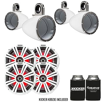 キッカーマリンタワースピーカー新品 ブラックLEDタワーバーウェイク艇 Amazon.com: (2) Kicker KM8 8